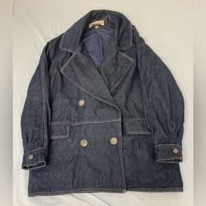 Free People Dark Blue Jean Jacket Size M